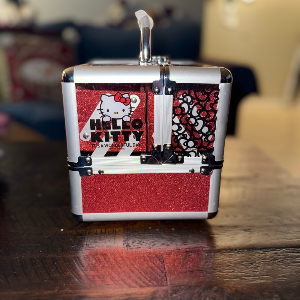 Hello Kitty Sanrio Foldable Makeup Glitter Travel Box Gift For Girls Woman New - Picture 4 of 16
